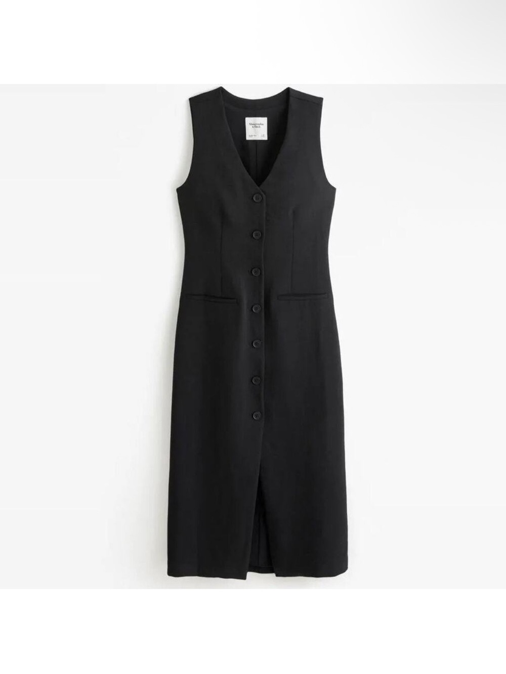 Abercrombie & Fitch Mara Vest Midi Dress in black / Size Small